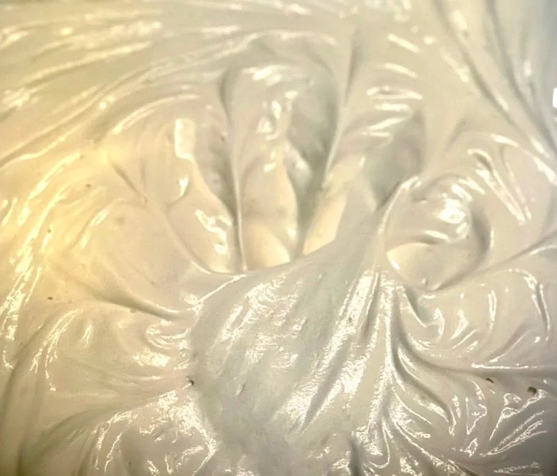 Small-batch  whipped body butter for dry, sensitive skin with a smooth, creamy texture.